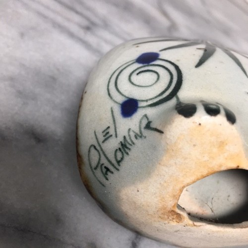 Vintage 3.5" Tonala Mexican Pottery Owl Figurine Signed Palomar Handpainted Bird - Bild 6 von 8