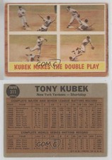 1962 Topps Action Card Kubek Makes the Double Play Tony Kubek #311