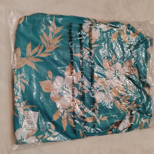 Vintage National Brand Retro House Dress Womens SM Turquoise Nightgown Pockets - Picture 3 of 13