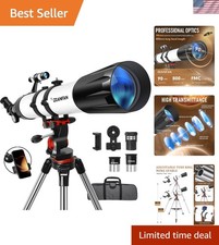 Astronomy Telescope 90mm Aperture 800mm Focal Length Portable Refractor for A...