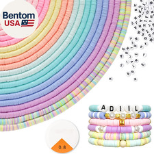 7200Pcs Clay Beads Bracelet Making Kit, 6Mm Polymer Heishi Beads for Jewelry Mak