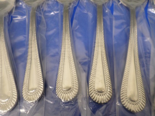 6 RSVP Wickham-Aldridge Glossy Bead 18/10 Stainless Flatware 7 1/8" SOUP SPOONS - Picture 2 of 8