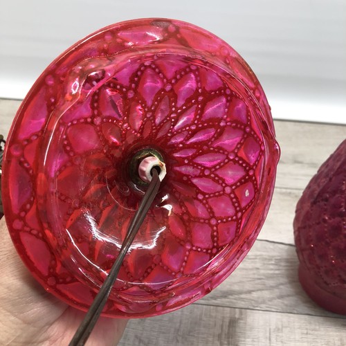 Lámpara de queroseno electrificado con patrón de diamante acolchada de colección 2 ámbar 13" de alto - Imagen 11 de 18