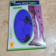 Child Purple Witch Tights Size Large 70-100 LBS Halloween Costume