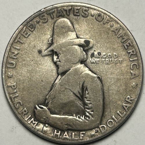 1920 Pilgrim Commemorative Half Dollar — Circulated - Picture 2 of 3