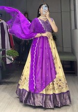 Women Ethnic Soft Silk Lehenga Choli Set Printed Wedding Party Outfit