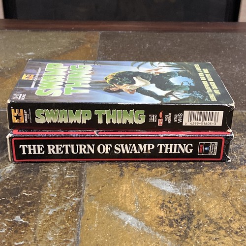 Swamp Thing 1981 Wes Craven & The Return of Swamp Thing 1989 VHS Lot - Foto 4 di 8