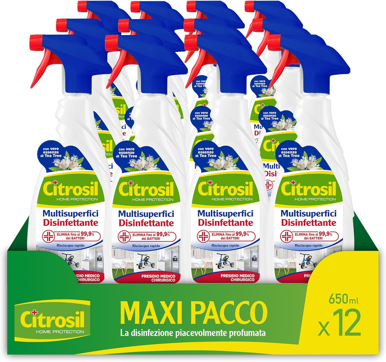 Sgrassatore Multisuperfici Disinfettante, Detergente Universale Con Vere Essenze