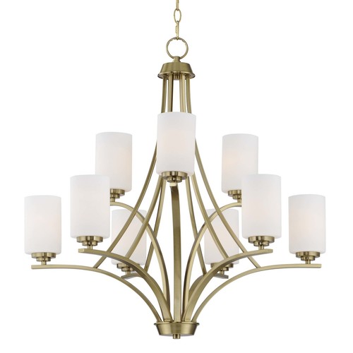 Maxim 20036 Deven 9 Light 32"W Pillar Candle Style Chandelier - Brass