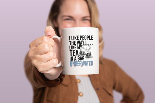 Taza de té divertida, me gusta la gente como me gusta mi té, taza submarina, café calavera - Imagen 4 de 9
