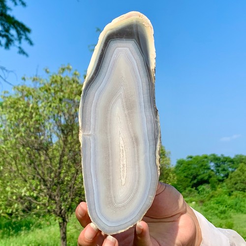 384G Natural and Beautiful Agate Geode Druzy Slice Extra Large Gemstone - Picture 14 of 24