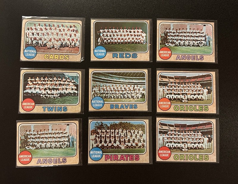 1968 Topps Baseball Team Cards - Lot of 9