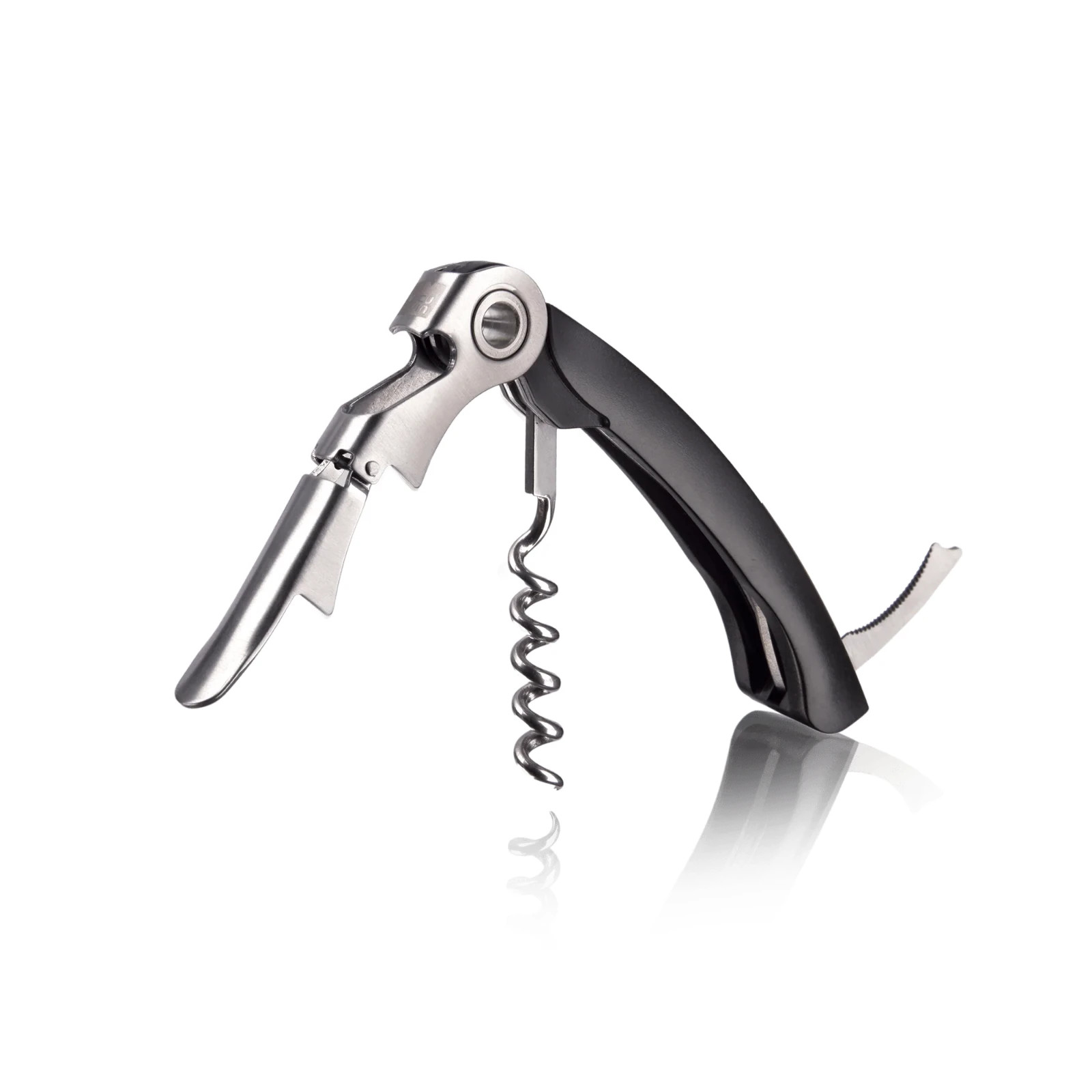 Vacu Vin Hinged Premium Pocket Double Lever Sommelier Friend Corkscrew Black