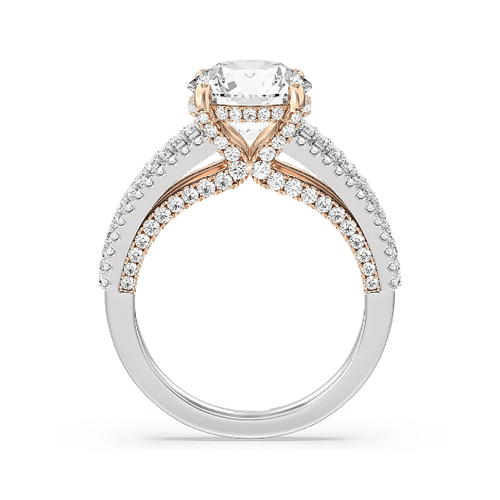 18k Multi Tone Gold Diamond Ring 3.25 Carat Round Cut IGI Lab Created - Picture 5 of 10