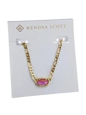 NEW 100% KENDRA SCOTT Pink Iridescent MoP Elisa Figaro Pendant Chain Necklace
