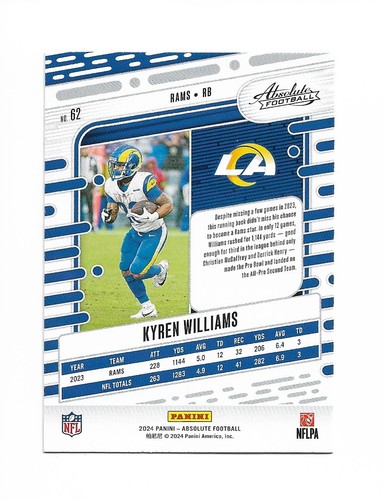 2024 Absolute Inserts+Parallels*Blue*Yellow*Black  Complete your Set   Free Ship - Picture 257 of 429