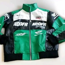Men's Fashion Pu Leather Motorcycle Jacket Spring Autumn Stand Collar SZ L EUC