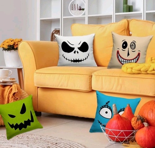 Halloween Pillow Covers Gothic Skull Throw Pillow Case Gothic Decor Halloween... - Picture 4 of 6
