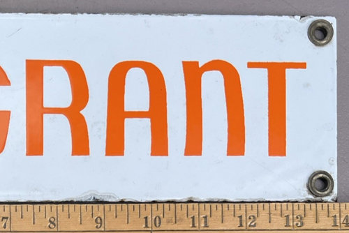Porcelian W. T. Grant Company Vintage 3,5" x 14" Blechschild, 1-seitig - keine Kompositionen - Bild 3 von 8