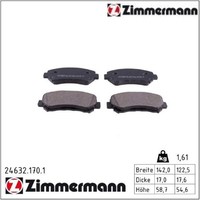 Zimmermann 24632.170.1 Bremsbelagsatz FüR Scheibenbremse Bremsbelagsatz