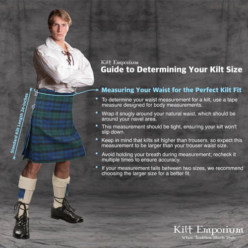 Kilt Emporium Kilts for Men Traditional Scottish Tartan Kilt - 16 oz - Picture 6 of 23