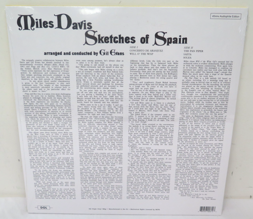 Miles Davis Sketches of Spain Blue Vinyl 180g LP 45 RPM Reissue Stereo DOL789HB - Picture 3 of 5