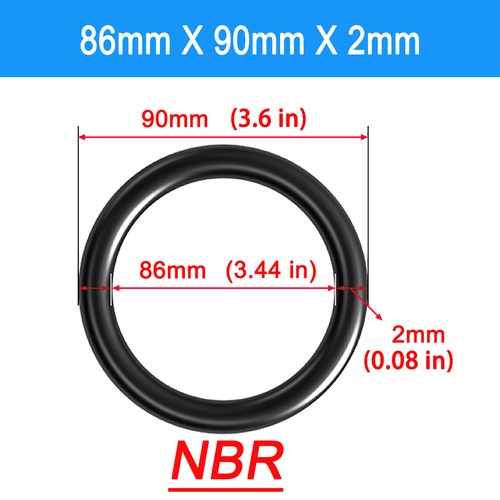 2mm Cross Section O Rings NBR Nitrile Rubber 6-182mm OD Oil Resistant Seals - Picture 88 of 112