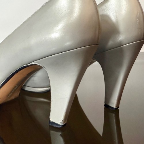 Vintage 80’s SALVATORE FERRAGAMO HEELS 9 40 Leather Court Shoes Pumps Retro - Picture 6 of 9