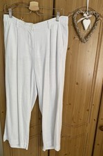 Ladies White Linen Trousers By NEXT Size 14 Petite
