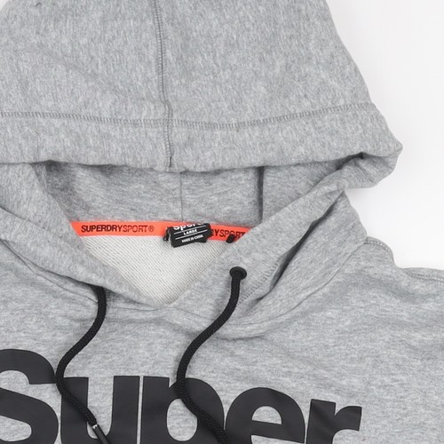 Superdry Mens Grey Sport Pullover Hoodie Size L - Picture 12 of 12