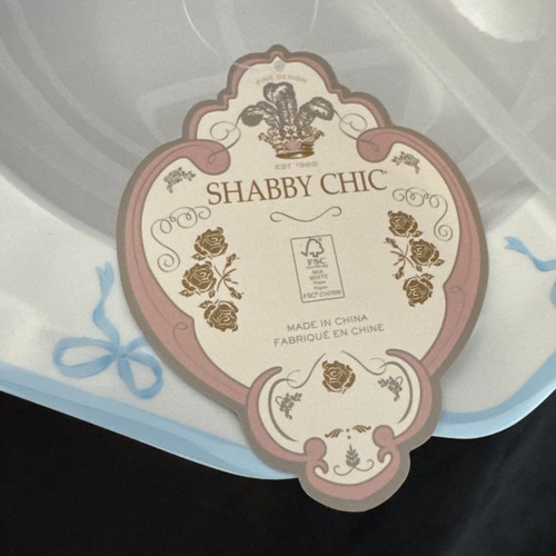 Juego de 4 cuencos de melamina con lazo de cinta azul Shabby Chic nuevos con etiquetas - Imagen 3 de 7