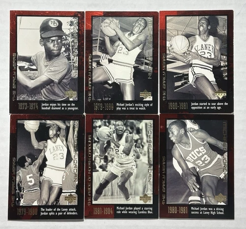 1999 Upper Deck Michael Jordan Career Set The Early Years Cards #1-#6 Lot of 6