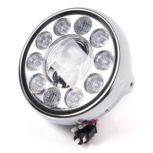 VAWiK 7" LED Faro Moto Cromo con Lámpara de Posición 1PCE Sirius NS-2241 - Imagen 4 de 6
