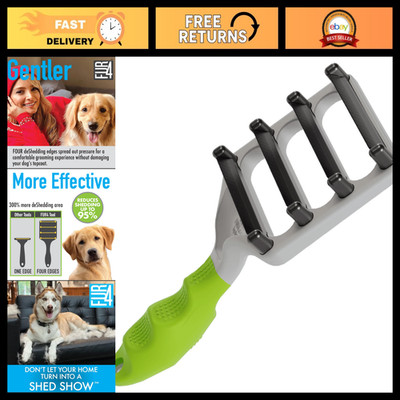DeShedding Dog Brush for Short Hair - 4 Carbon Fiber Edges, Gentle Grooming Tool