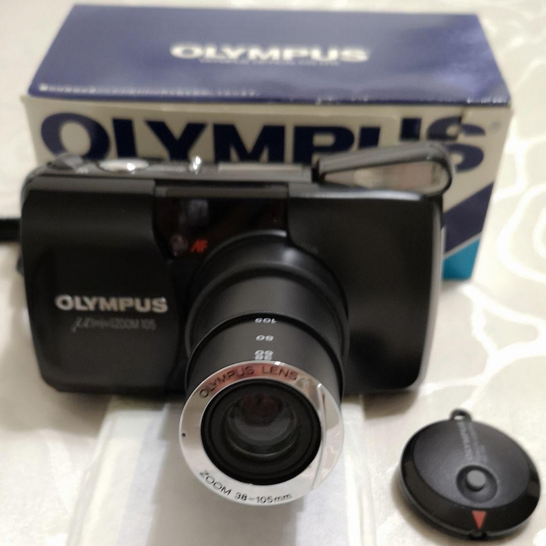 Olympus μ Zoom 105 Deluxe Film Camera Full Set Remote Manual