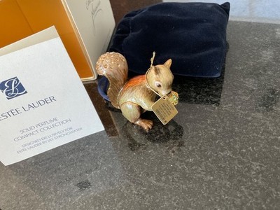 Estee Lauder Pleasures Solid Perfume Compact Playful Squirrel Jay Strongwater