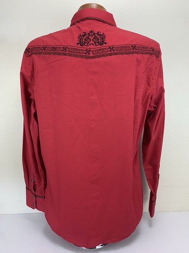 Camisa a Presión El General 1901 Western Para Hombre Roja Bordada Perla Grande Manga Larga - Imagen 2 de 6