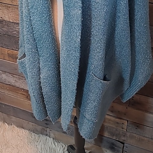 Anthropologie Knit Cocoon Kimono Blanket Sweater Cardigan Green One Size - Picture 2 of 9