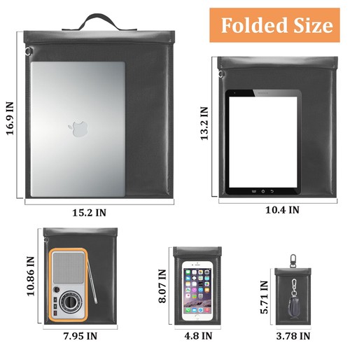 Paquete de 5 bolsas Faraday, jaula grande de Faraday con asa, bloque de señal de bolsa Faraday... - Imagen 6 de 7