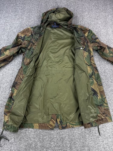 Polo Ralph Lauren Camo Jacket Mens Large Green Nylon Parka Lightweight Full Zip - Picture 7 of 9