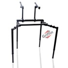 Double Piano Keyboard Stand - 2Tier Studio Stage Mixer Laptop Mount DJ Turntable