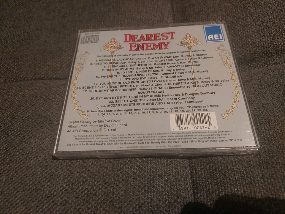 CD Dearest Enemy Rodgers & Heart en muy buena condición  Foto 2 de 3