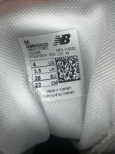 New Balance 550 Little Kid White Pink Haze Basketball Größe 4 Jugend Mädchen - Bild 17 von 17
