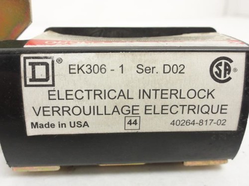 207889 Old-Stock; Square D EK3061 Electrical Interlock; SPDT; 60A; 1-NO; 1-NC - Bild 2 von 5
