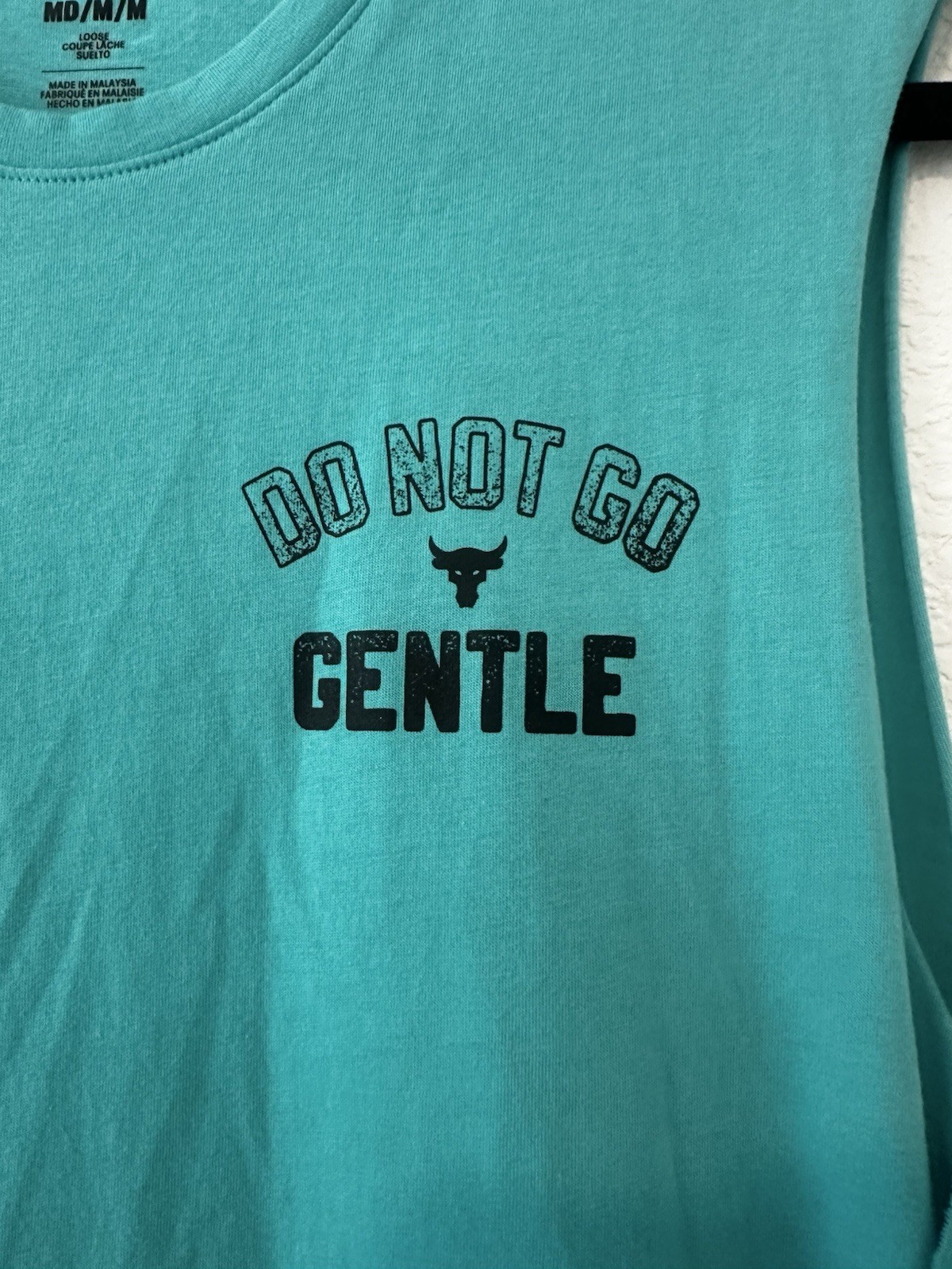 Under Armour Project Rock Do Not Go Gentle Tank Top Mens Medium Teal ...