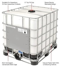 Mauser IBC Container 330 Gallon UN Approved with Composite Metal Pallet Base