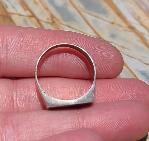 Vintage Sterling Silver Turquoise Chip Inlay Sun Design Ring Size 9 Chunky - Bild 7 von 24