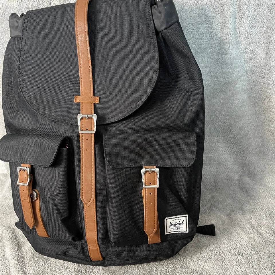 Herschel Supply Mochila Dawson’s Mochila Negro con Marrón y Hebillas Foto 3 de 4