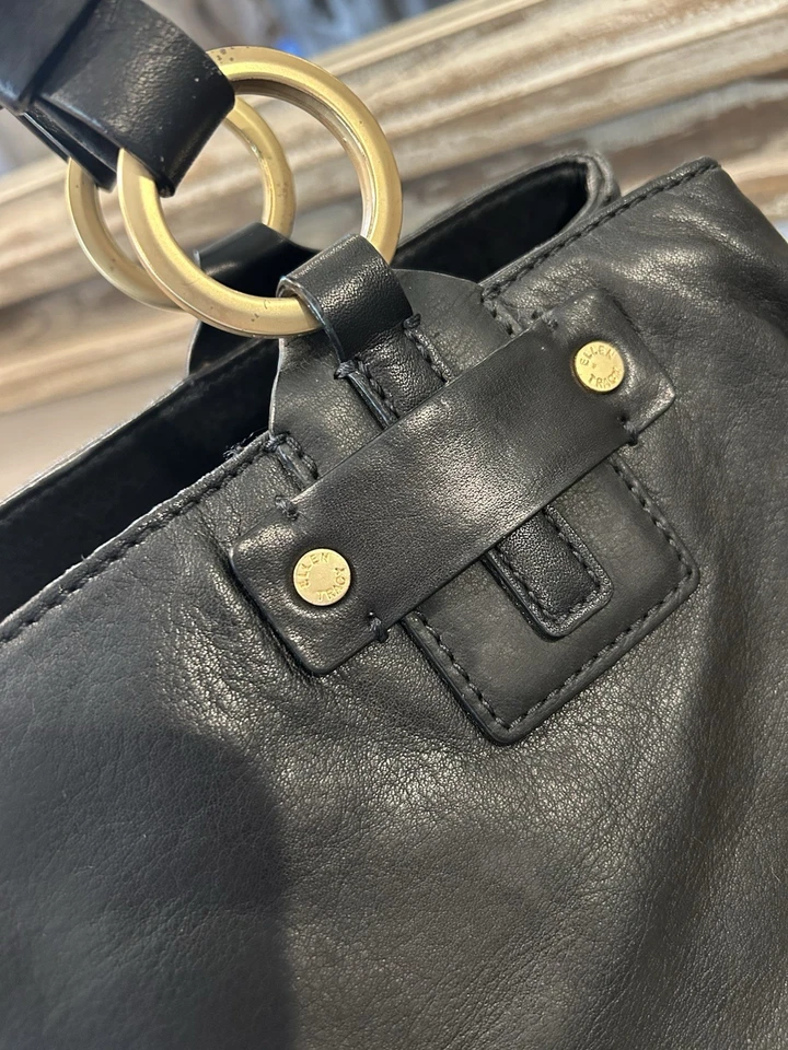 ELLEN TRACY из натуральной кожи руки/наплечная сумка сумочка цвет черный - Изображение 3 из 4