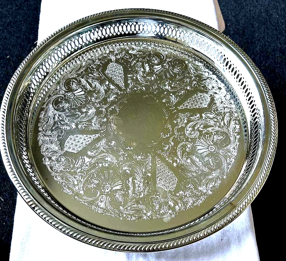 FB Rogers Silver Coin Antique US Silver-Plated Platters & Trays